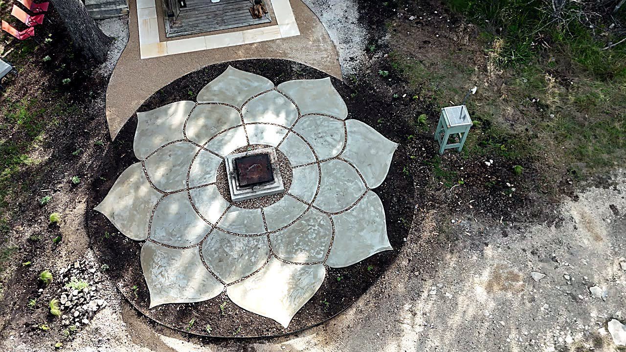 The cured concrete Lotus petal